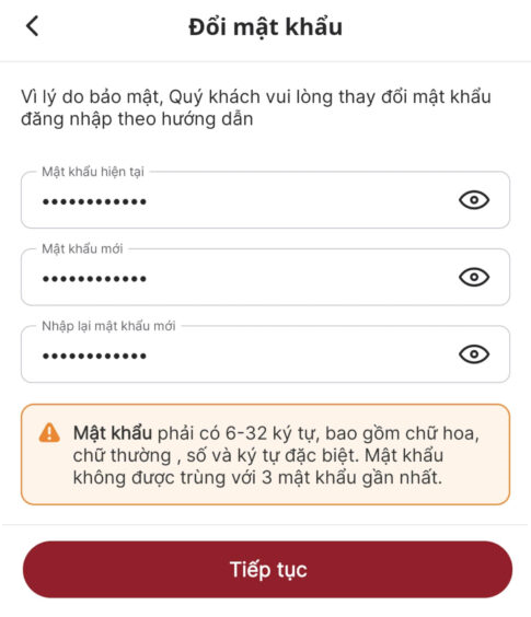Mở tài khoản chứng khoán VPS - Đổi mật khẩu