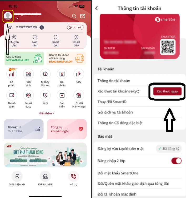 Mở tài khoản chứng khoán VPS - Xác thực tài khoản
