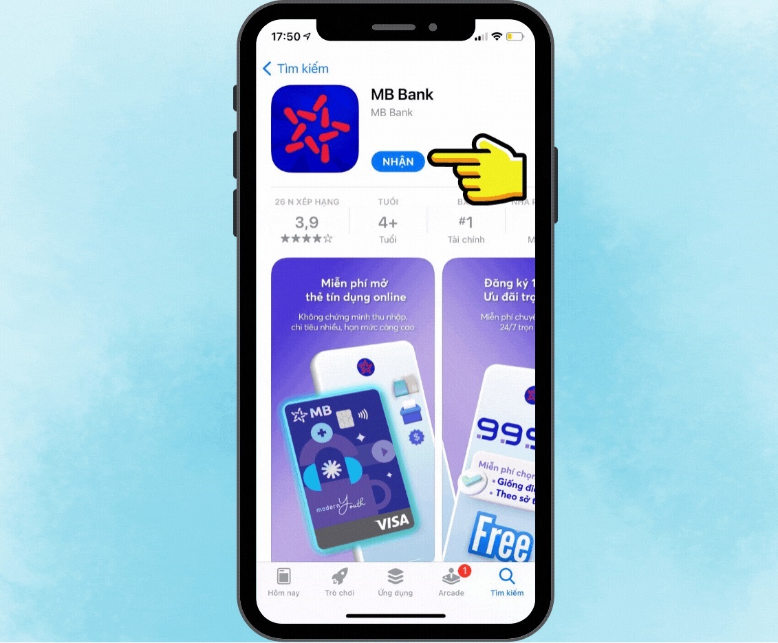 mở tài khoản MBBank Online - bước 1 tải ứng dụng