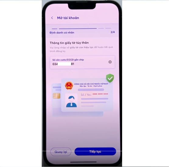 mở tài khoản MBBank Online - thông tin giấy tờ