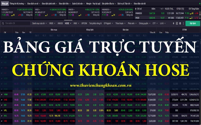 Bảng giá chứng khoán HOSE và cách đọc và hiểu đúng