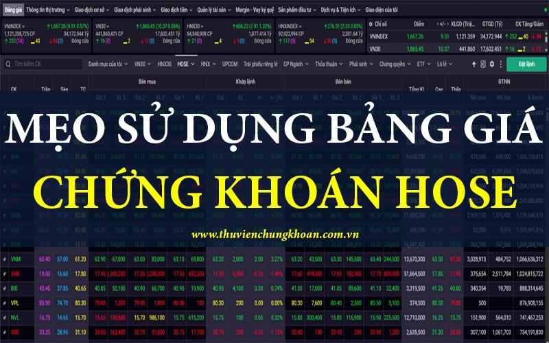 Mẹo sử dụng bảng giá chứng khoán trực tuyến hiệu quả