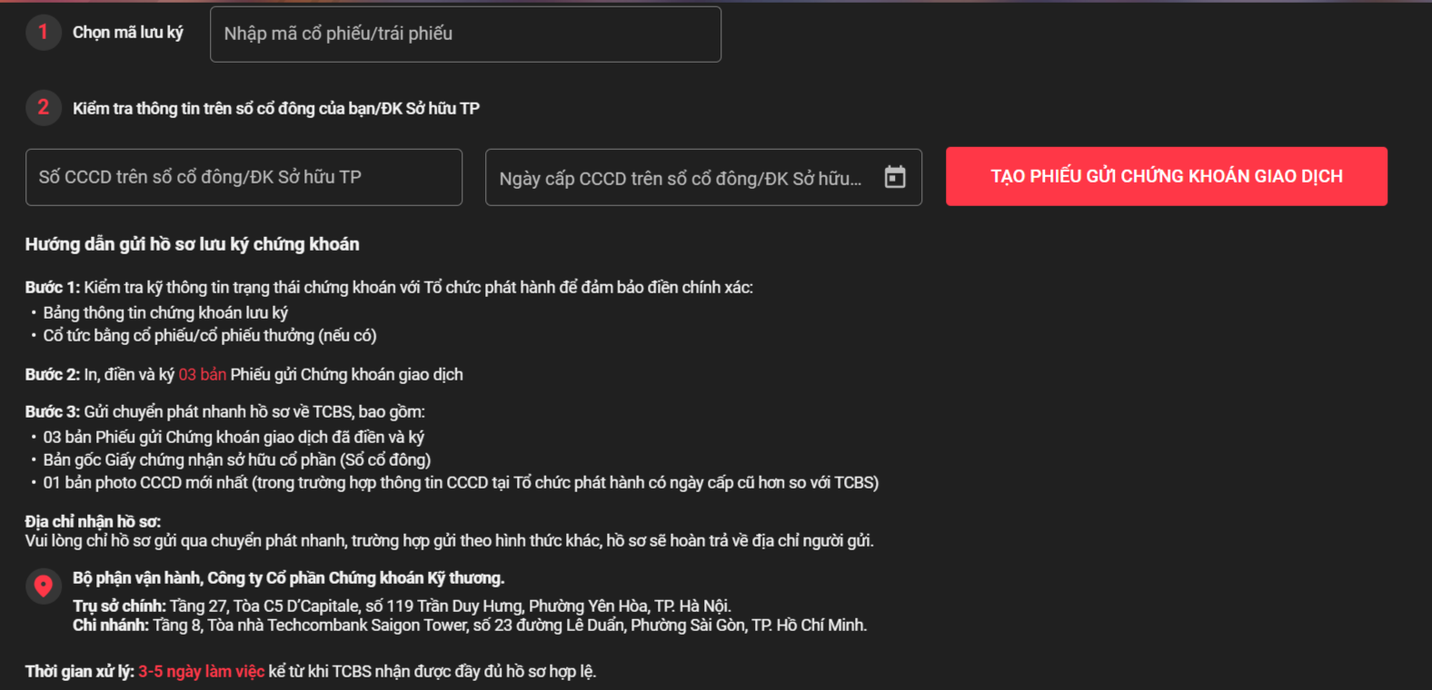 Cách lưu ký chứng khoán TCBS hiệu quả