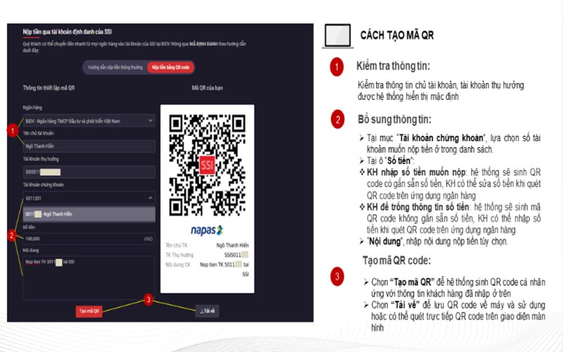Cách nạp tiền vào tài khoản chứng khoán SSI chuẩn